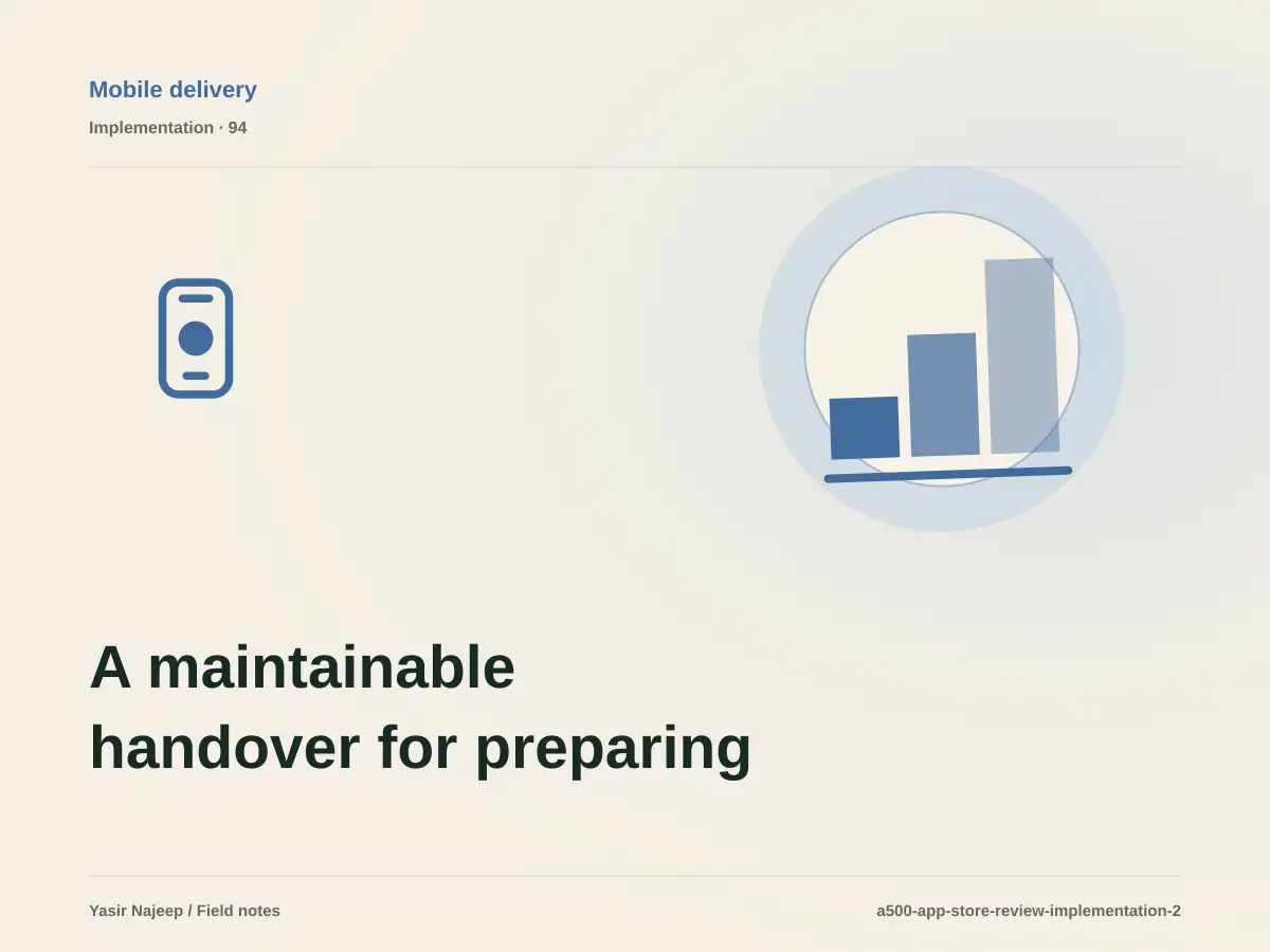 A maintainable handover for preparing for App Store review: access, documentation, and rollback
