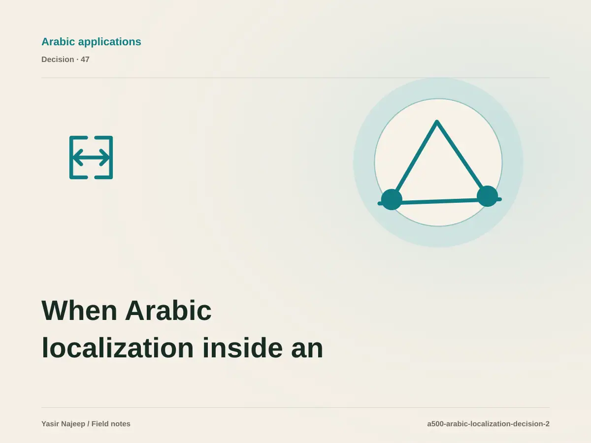 When Arabic localization inside an app makes sense, and when to wait