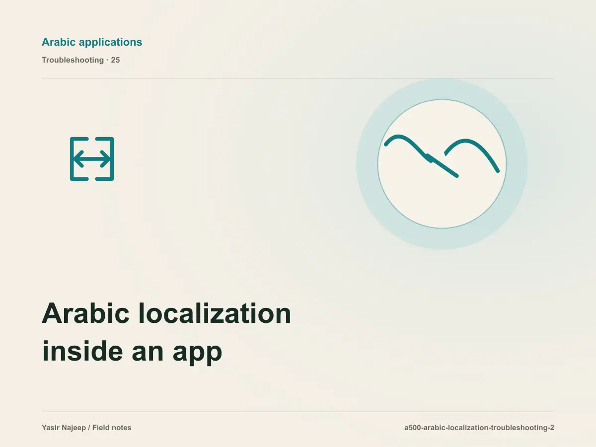 Arabic localization inside an app failures: find the cause instead of masking the symptom