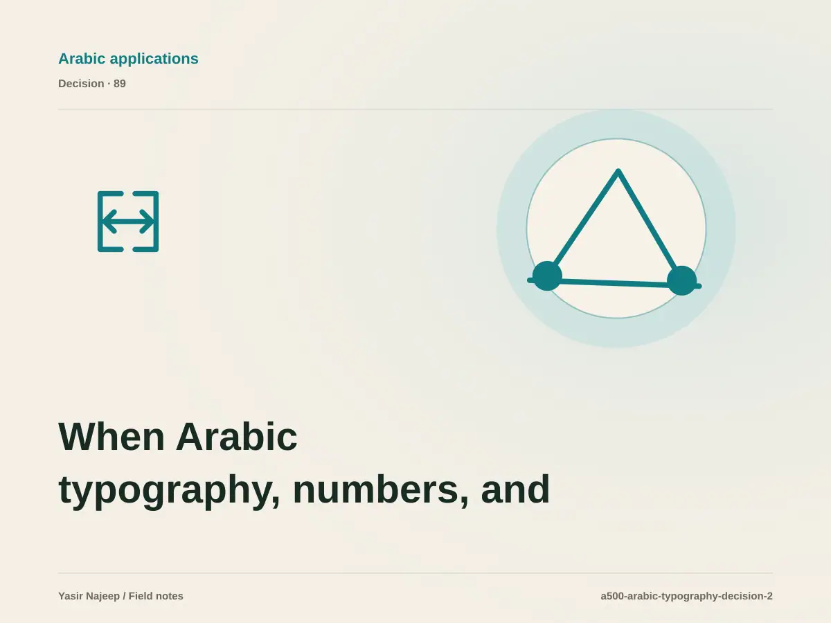 When Arabic typography, numbers, and dates makes sense, and when to wait