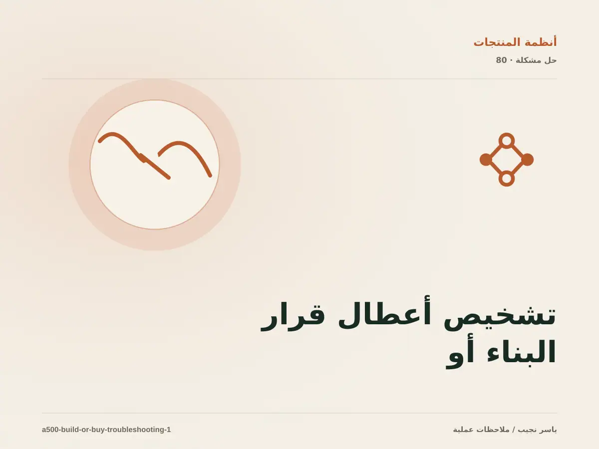 تشخيص أعطال قرار البناء أو الشراء أو التخصيص: أعد إنتاج المشكلة قبل التعديل