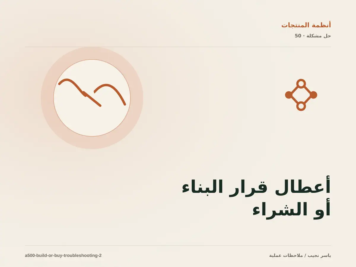 أعطال قرار البناء أو الشراء أو التخصيص: عالج السبب لا العرض