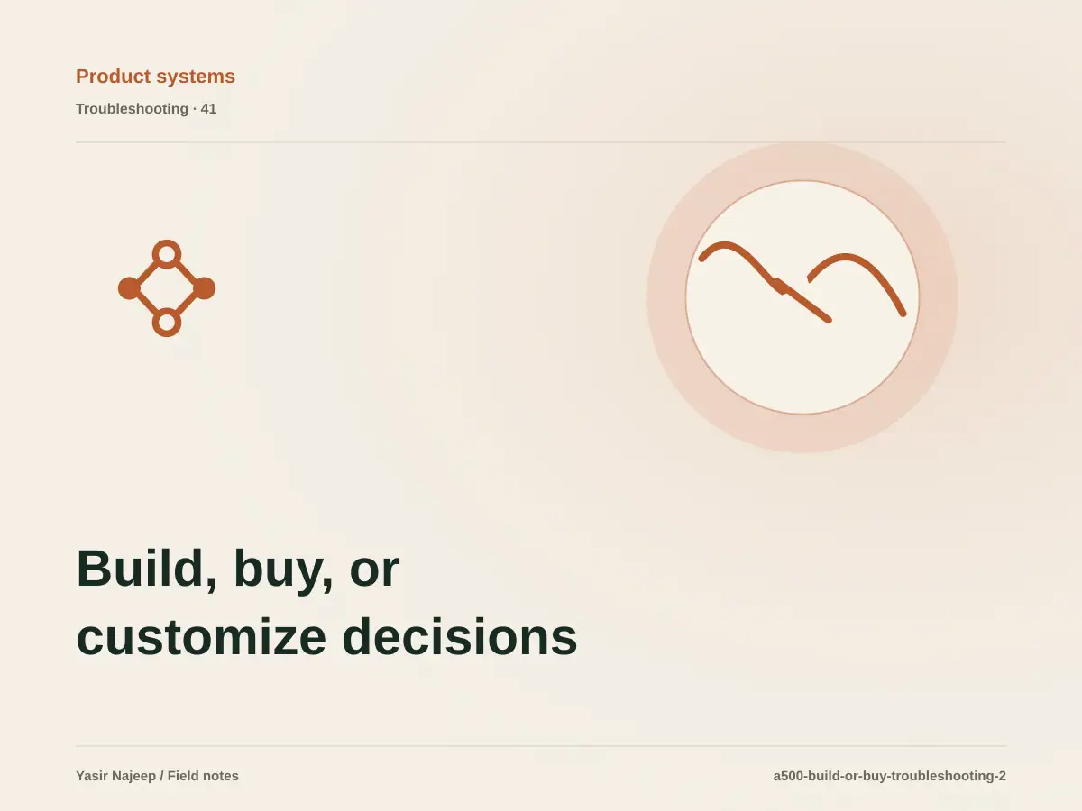 Build, buy, or customize decisions failures: find the cause instead of masking the symptom