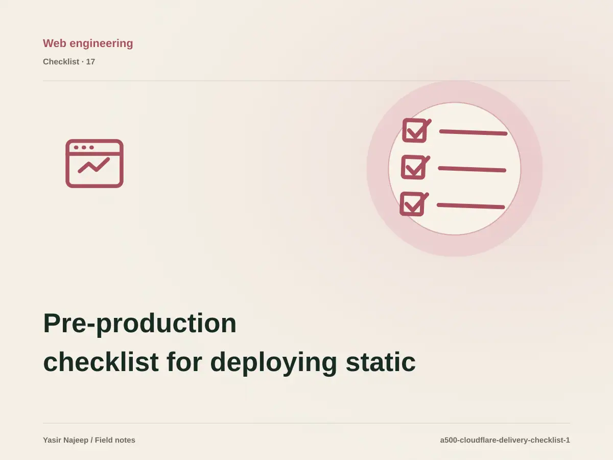 Pre-production checklist for deploying static sites on Cloudflare
