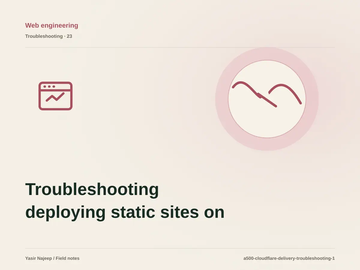 Troubleshooting deploying static sites on Cloudflare: reproduce the failure before changing code