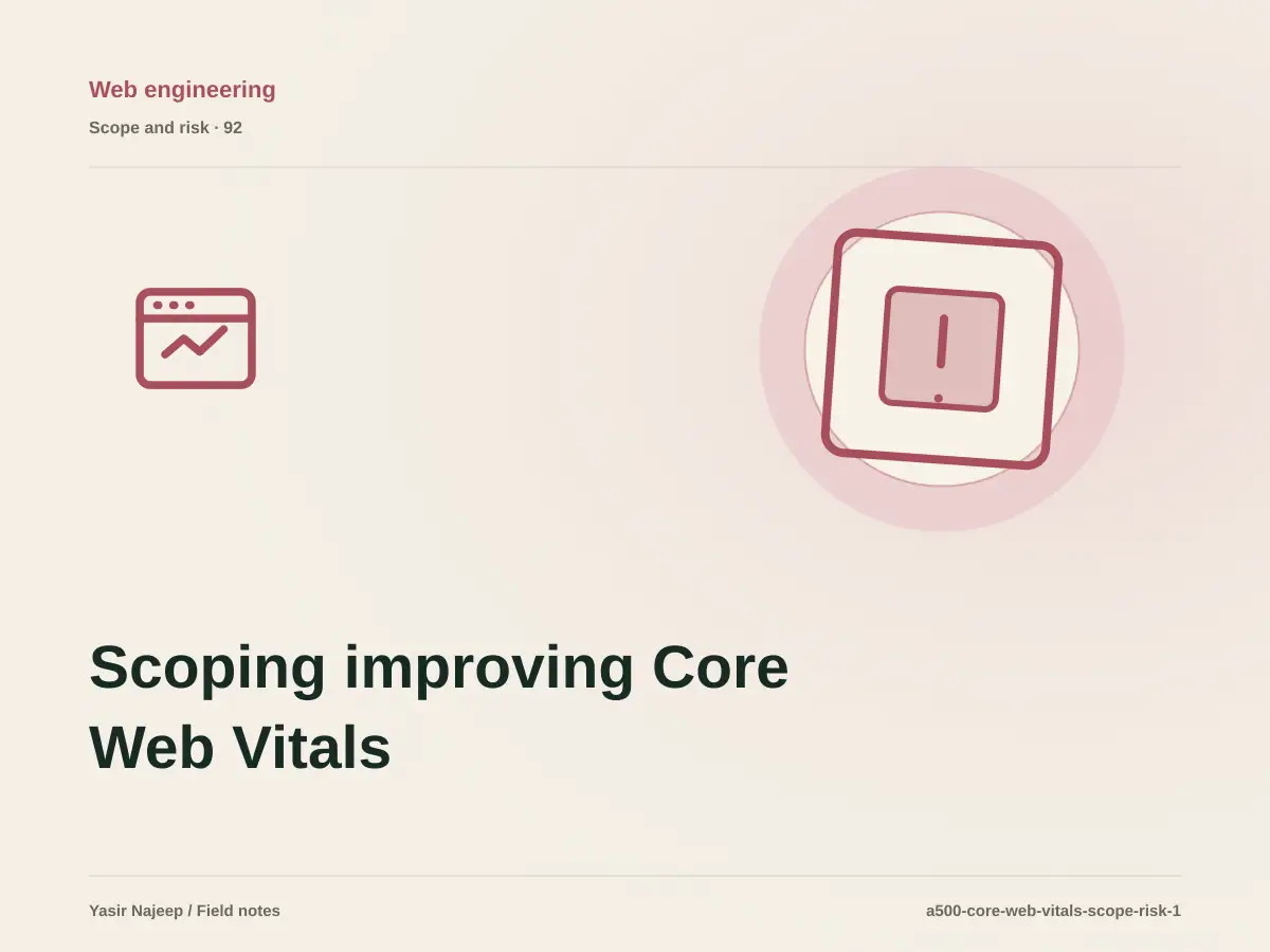 Scoping improving Core Web Vitals: cost drivers, evidence, and estimate boundaries