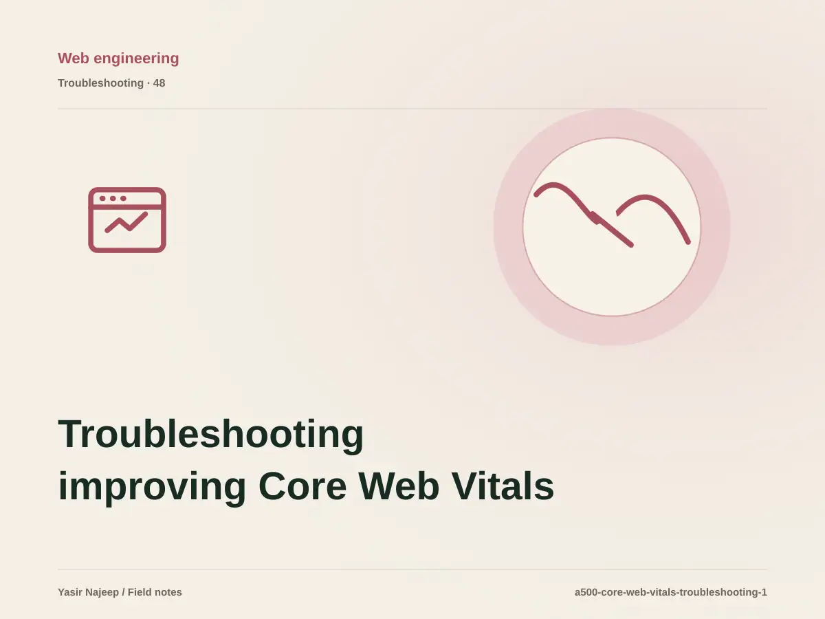 Troubleshooting improving Core Web Vitals: reproduce the failure before changing code