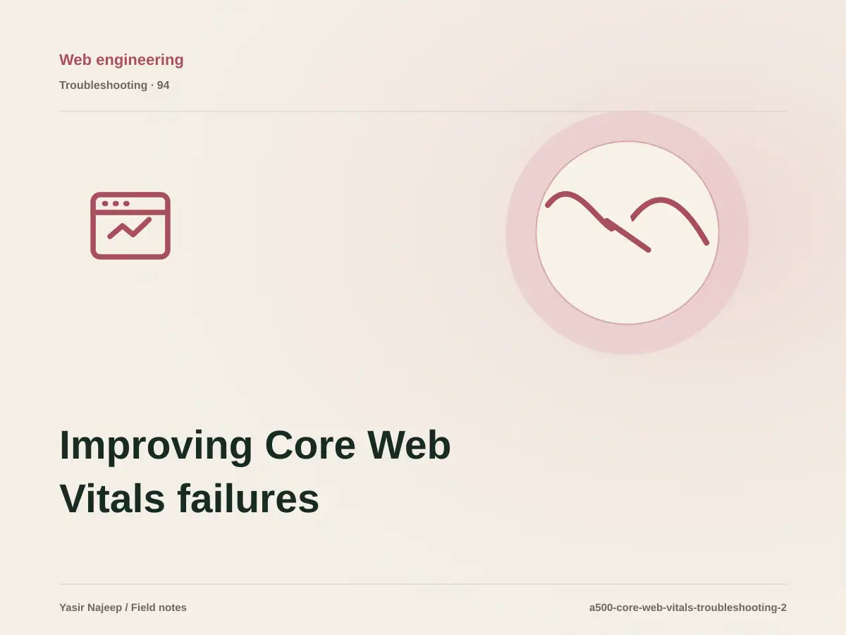 Improving Core Web Vitals failures: find the cause instead of masking the symptom