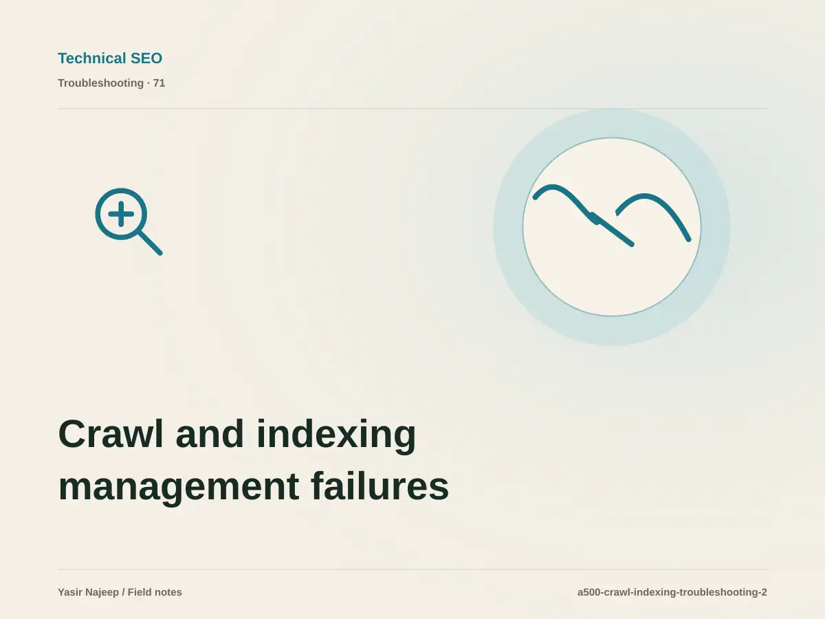 Crawl and indexing management failures: find the cause instead of masking the symptom