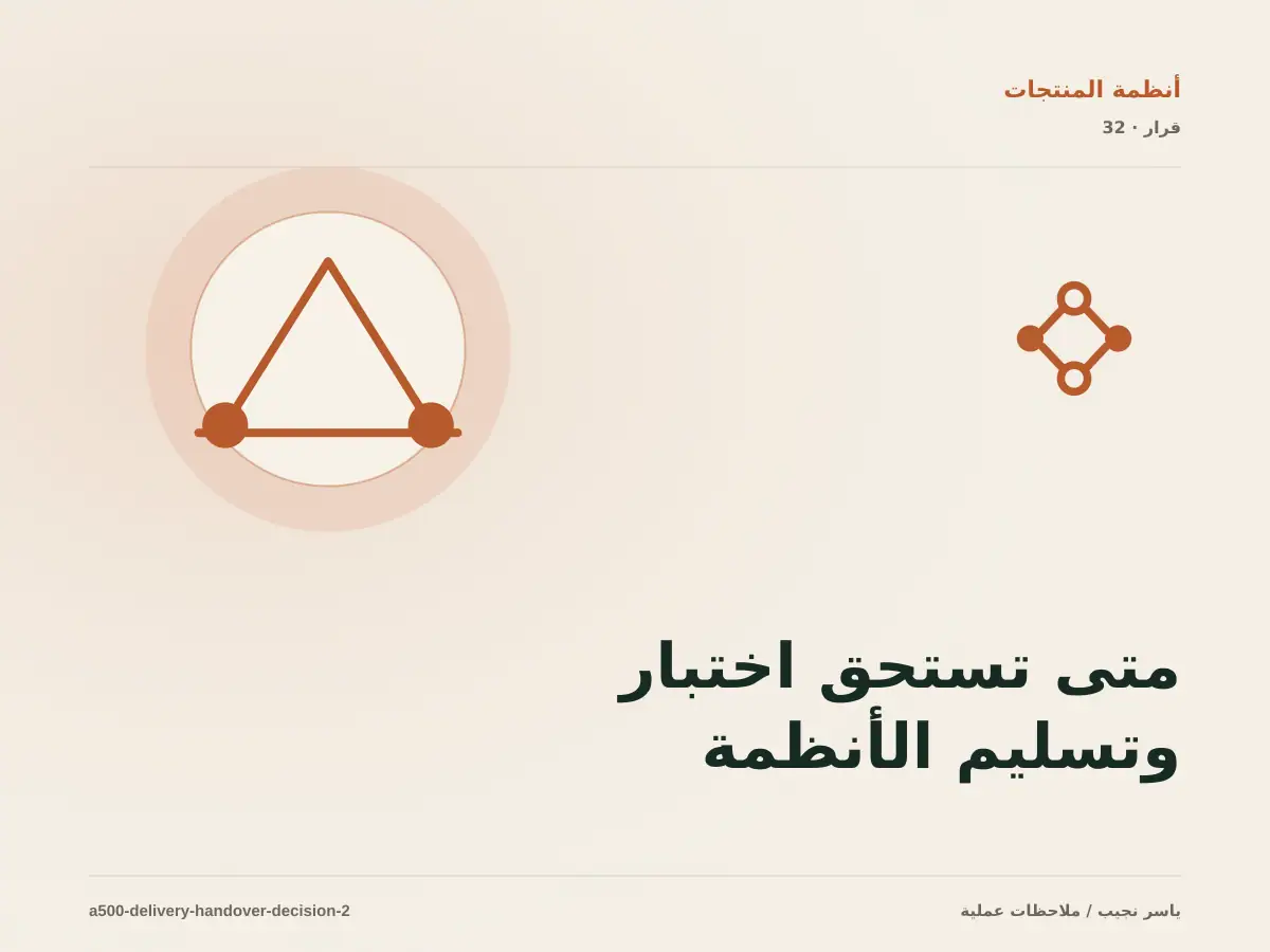 متى تستحق اختبار وتسليم الأنظمة الاستثمار، ومتى يكون التأجيل أفضل؟