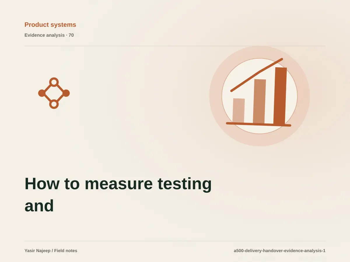 How to measure testing and handing over systems with reviewable evidence