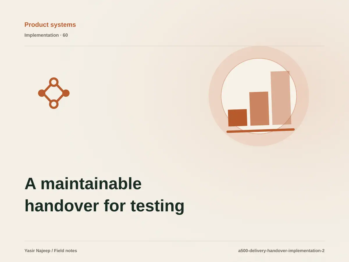 A maintainable handover for testing and handing over systems: access, documentation, and rollback