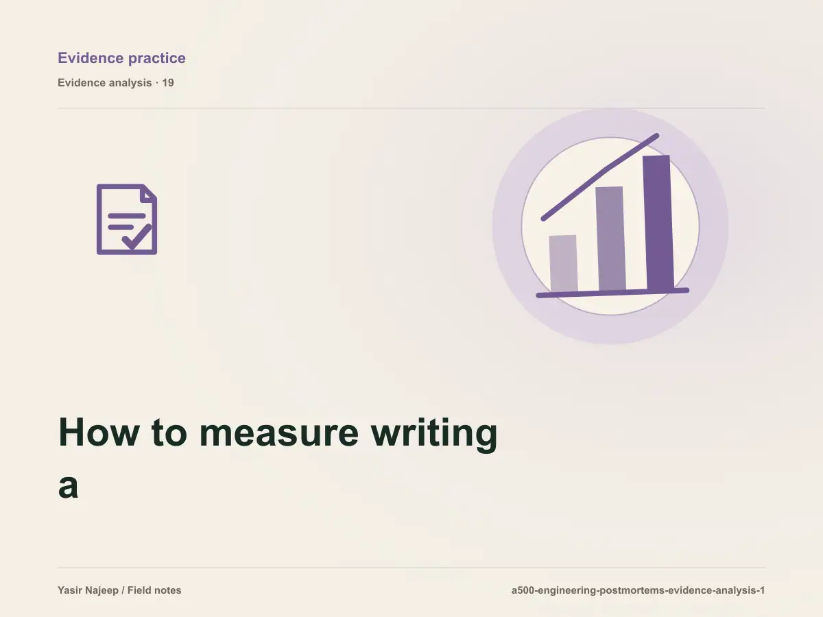 How to measure writing a useful engineering postmortem with reviewable evidence