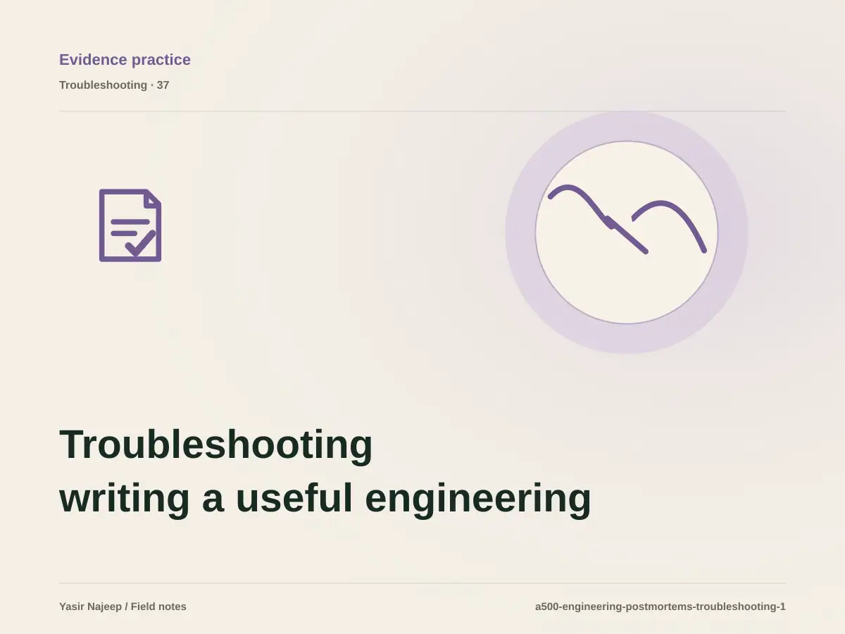 Troubleshooting writing a useful engineering postmortem: reproduce the failure before changing code