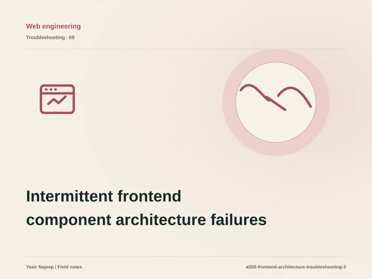 Intermittent frontend component architecture failures: a repeatable diagnostic workflow