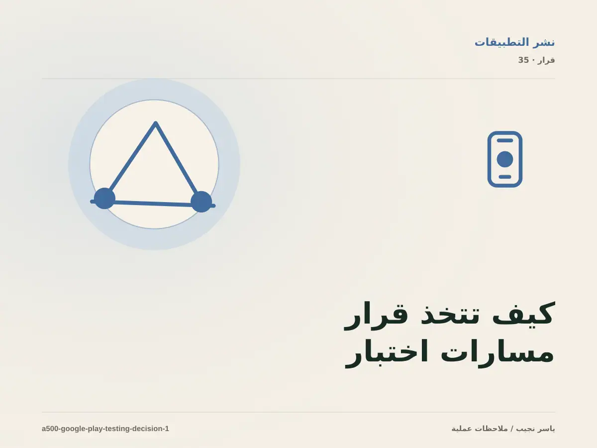 كيف تتخذ قرار مسارات اختبار Google Play؟ الملاءمة والملكية والمخاطر