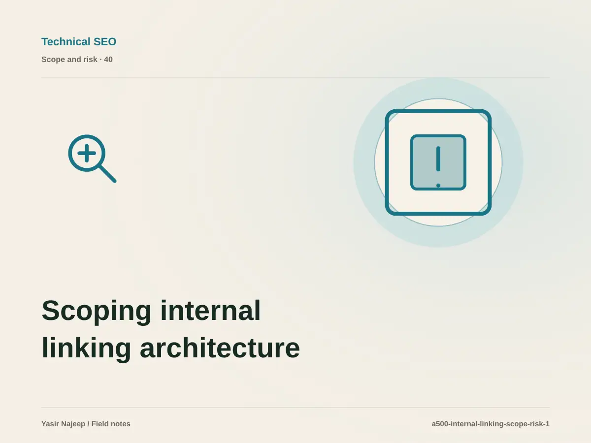 Scoping internal linking architecture: cost drivers, evidence, and estimate boundaries