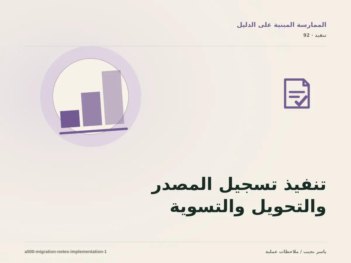 تنفيذ تسجيل المصدر والتحويل والتسوية والرجوع ضمن توثيق ترحيل نظام أو موقع: خطوات قابلة للاختبار