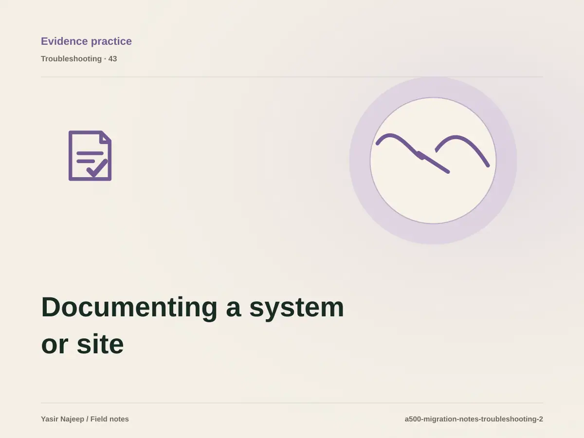 Documenting a system or site migration failures: find the cause instead of masking the symptom