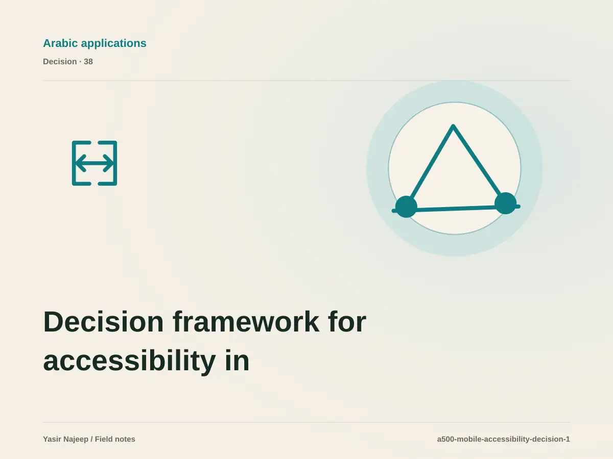 Decision framework for accessibility in Arabic mobile apps: fit, ownership, and risk