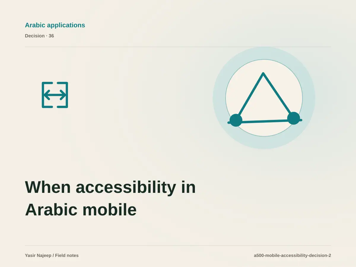 When accessibility in Arabic mobile apps makes sense, and when to wait
