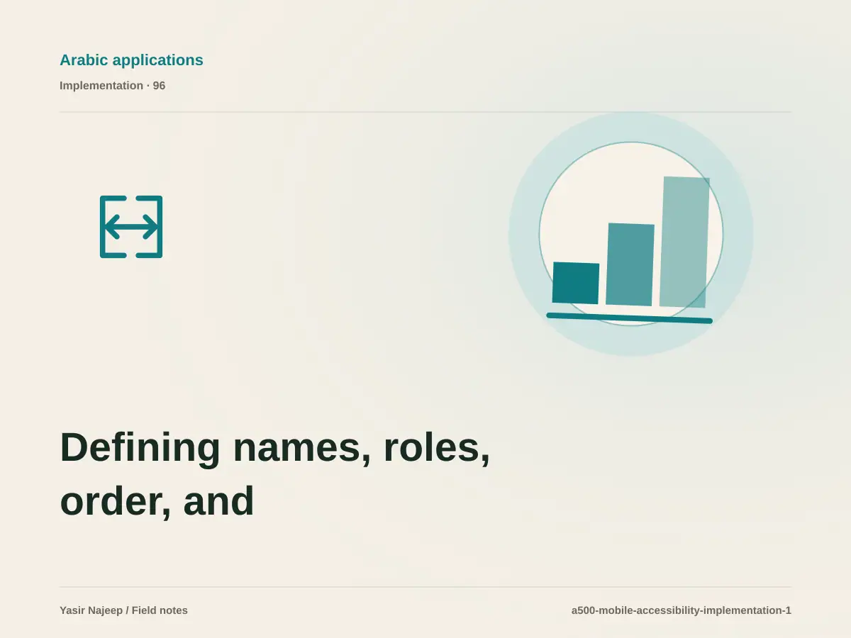 Defining names, roles, order, and touch targets for accessibility in Arabic mobile apps: a testable workflow