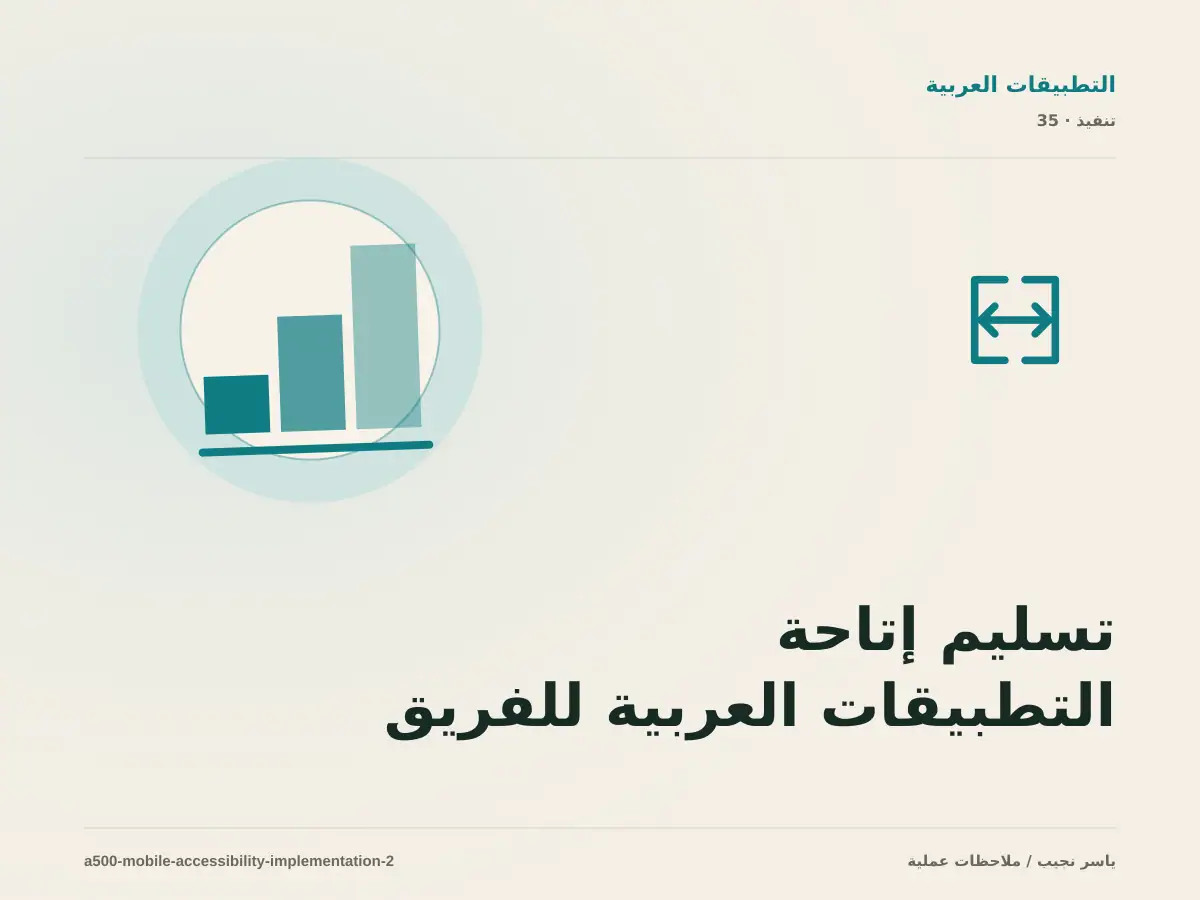 تسليم إتاحة التطبيقات العربية للفريق: التوثيق والصلاحيات والرجوع