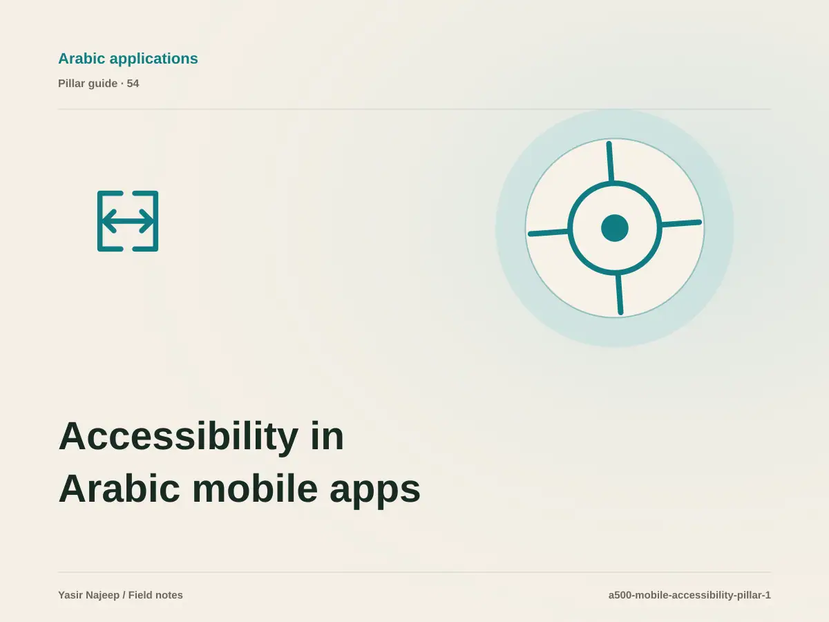 Accessibility in Arabic mobile apps: from requirements to reliable operation