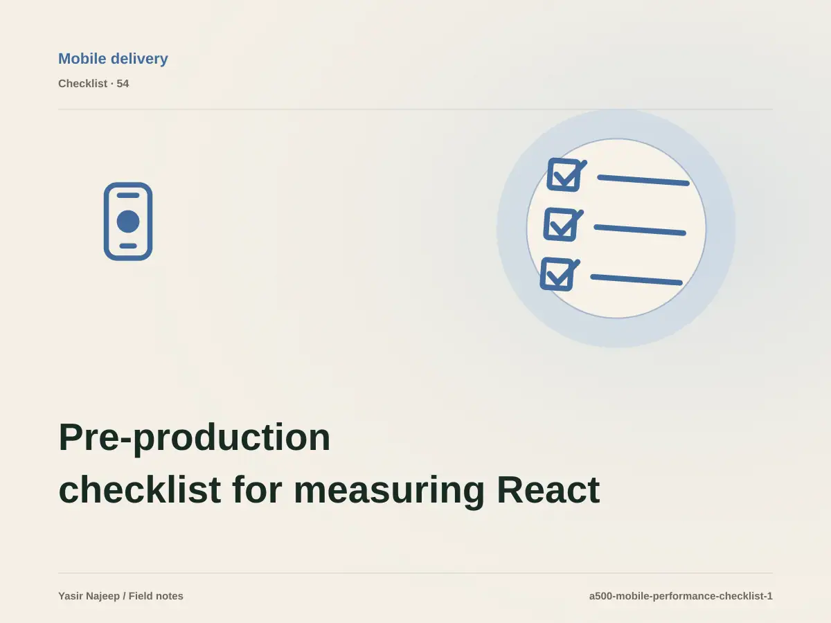 Pre-production checklist for measuring React Native performance