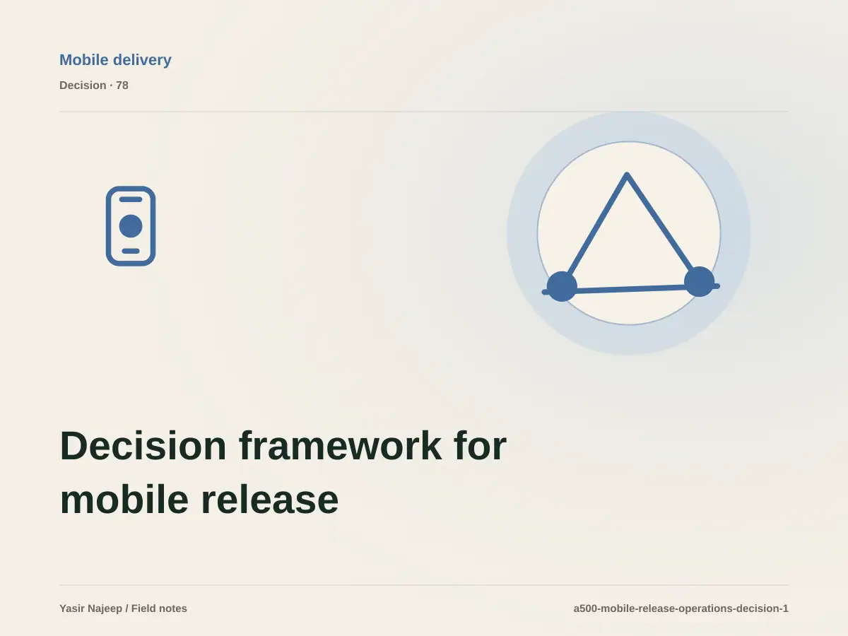 Decision framework for mobile release operations: fit, ownership, and risk