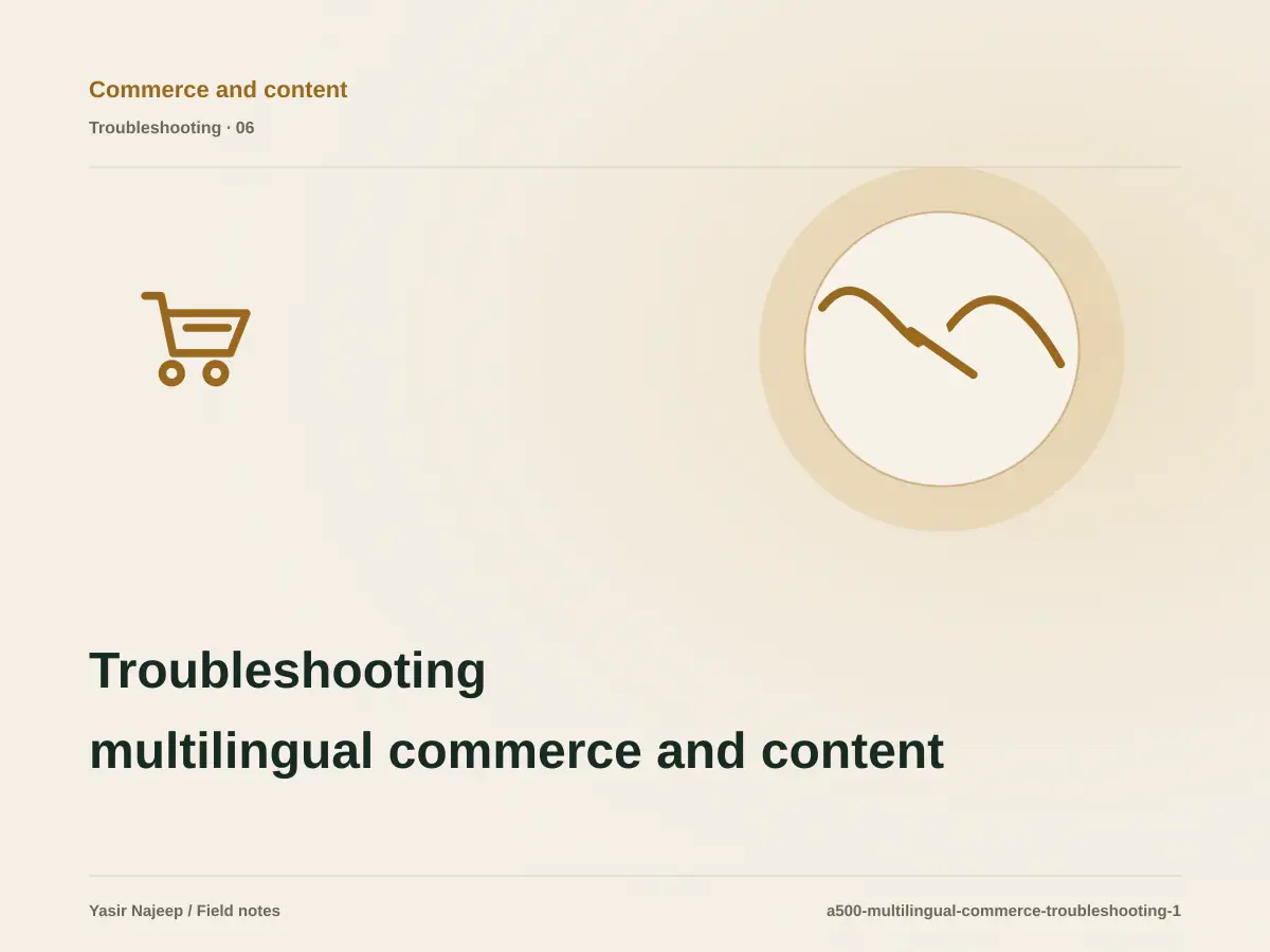 Troubleshooting multilingual commerce and content: reproduce the failure before changing code