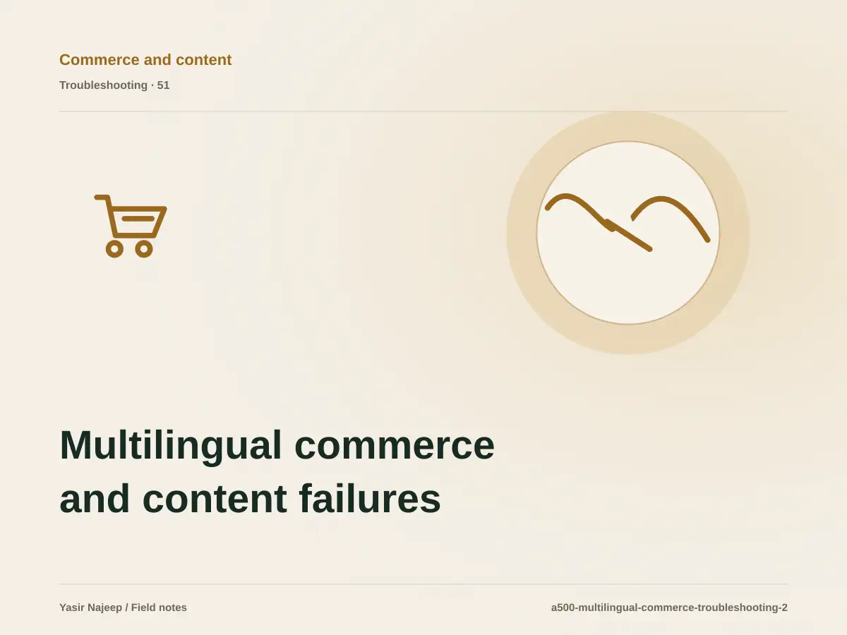 Multilingual commerce and content failures: find the cause instead of masking the symptom