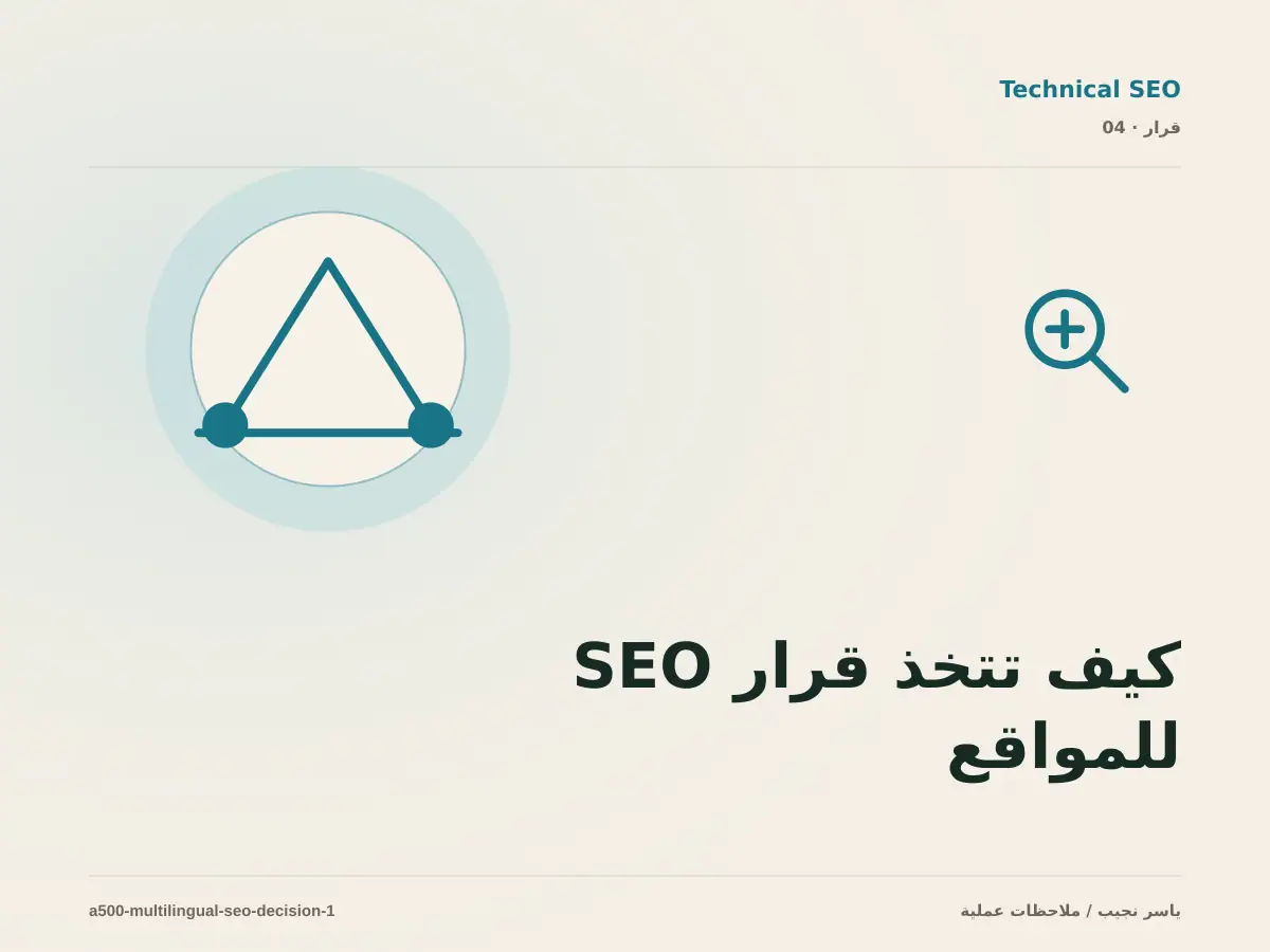 كيف تتخذ قرار SEO للمواقع العربية والإنجليزية؟ الملاءمة والملكية والمخاطر