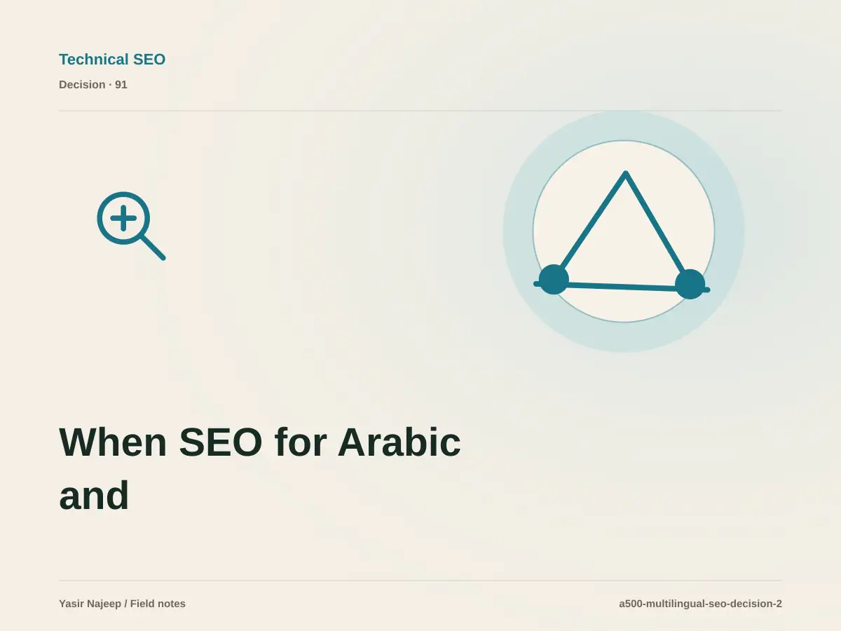 When SEO for Arabic and English websites makes sense, and when to wait