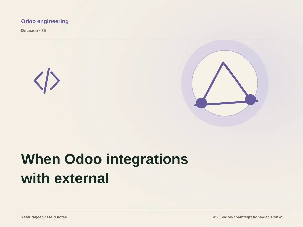 When Odoo integrations with external systems makes sense, and when to wait