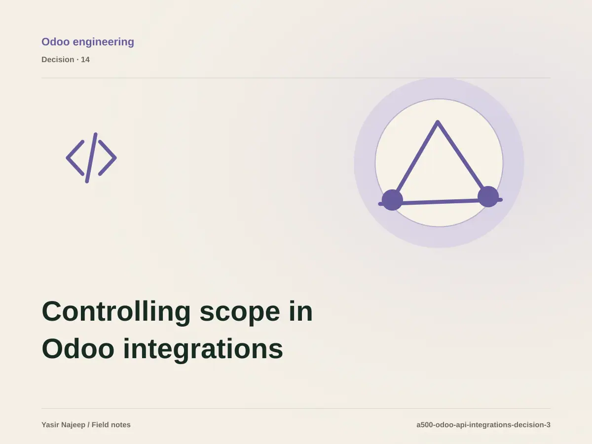 Controlling scope in Odoo integrations with external systems: what belongs in the first release