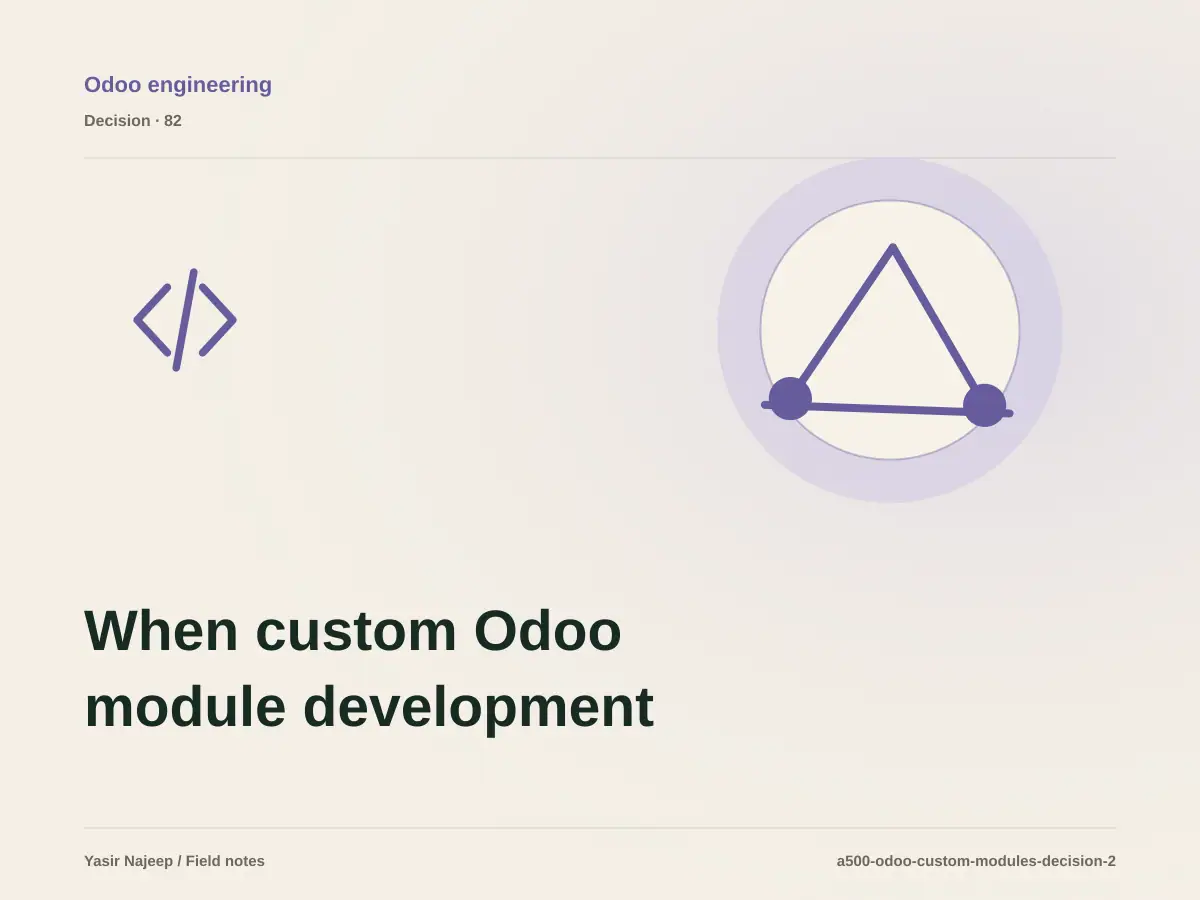 When custom Odoo module development makes sense, and when to wait