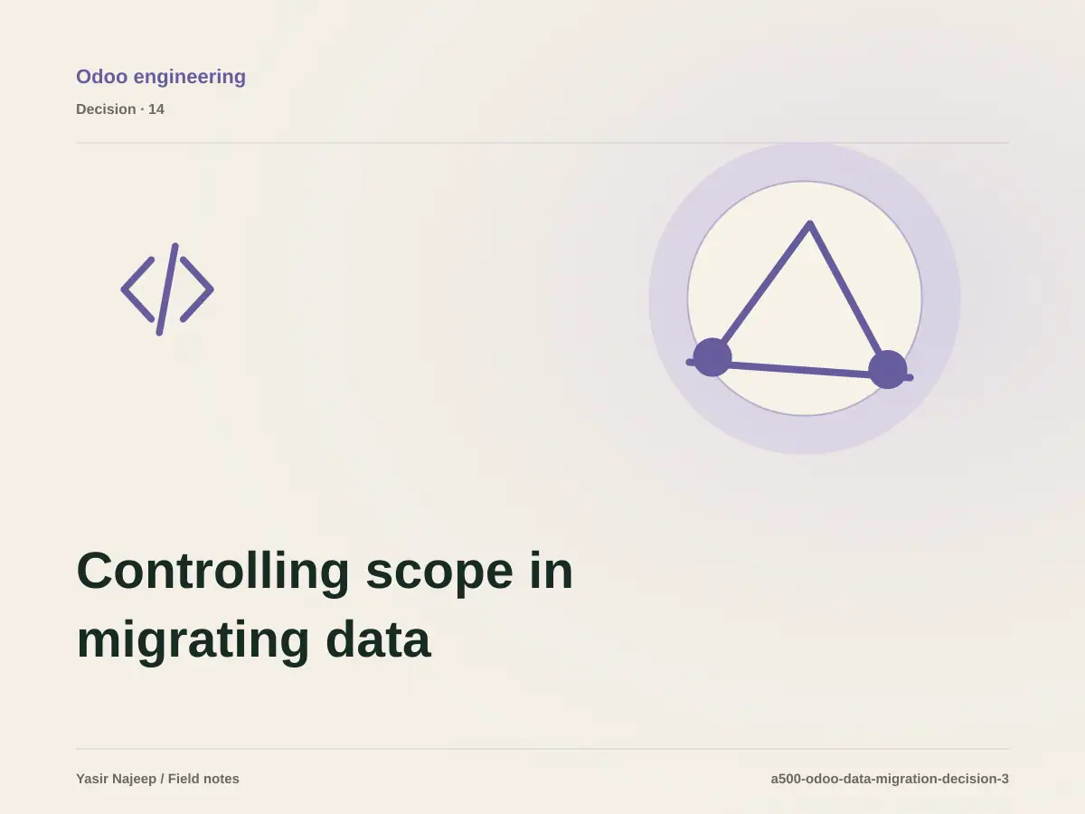 Controlling scope in migrating data into Odoo: what belongs in the first release