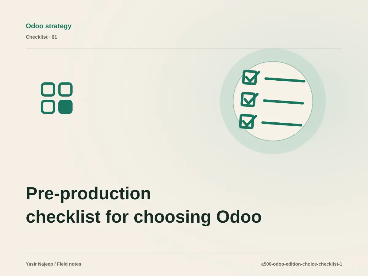 Pre-production checklist for choosing Odoo Community or Enterprise