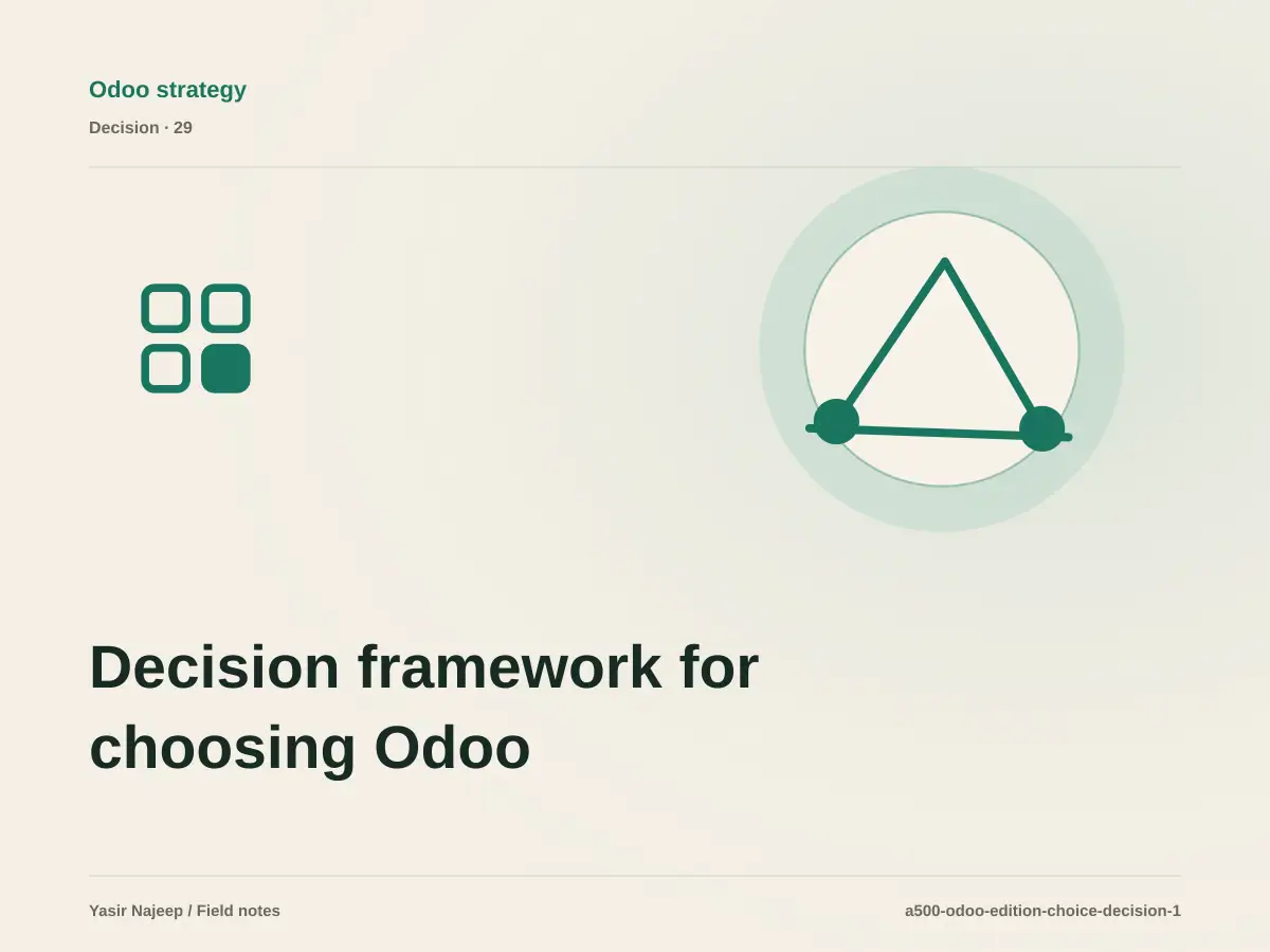 Decision framework for choosing Odoo Community or Enterprise: fit, ownership, and risk