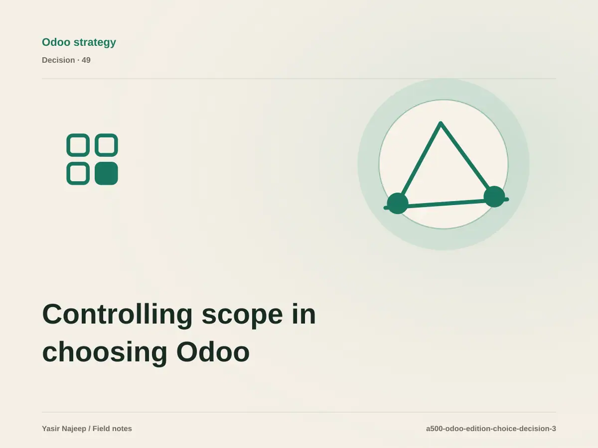Controlling scope in choosing Odoo Community or Enterprise: what belongs in the first release