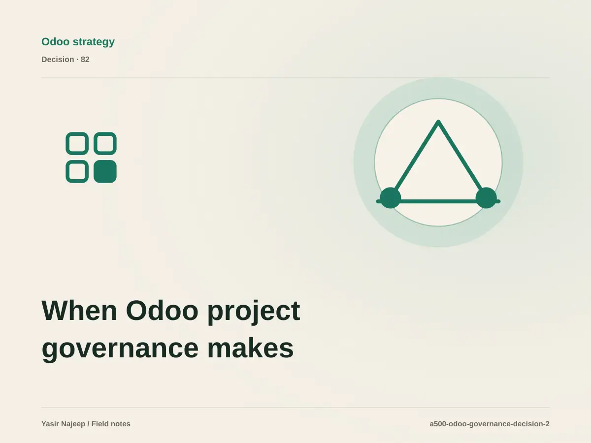 When Odoo project governance makes sense, and when to wait