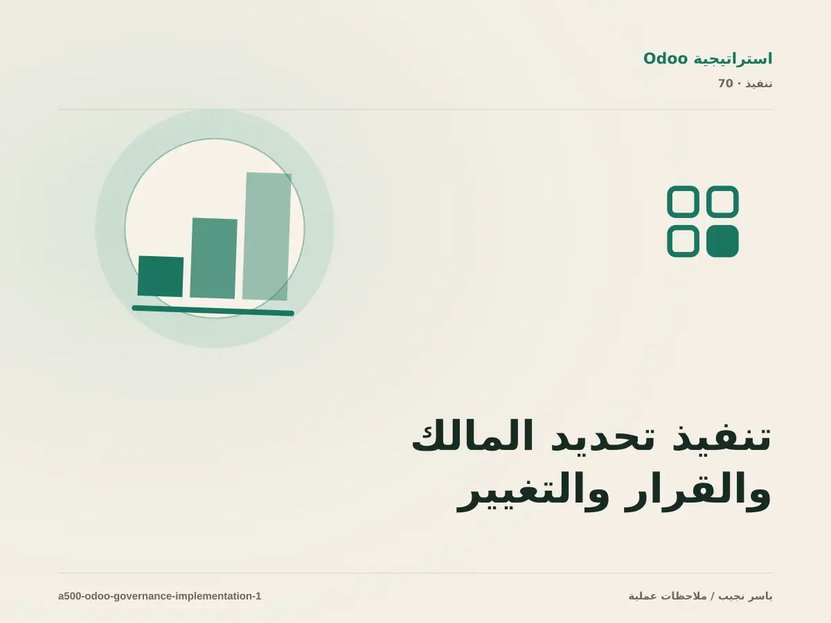 تنفيذ تحديد المالك والقرار والتغيير ضمن حوكمة مشروع Odoo: خطوات قابلة للاختبار