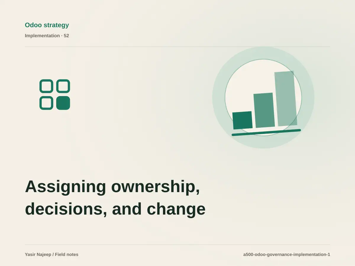 Assigning ownership, decisions, and change control for Odoo project governance: a testable workflow
