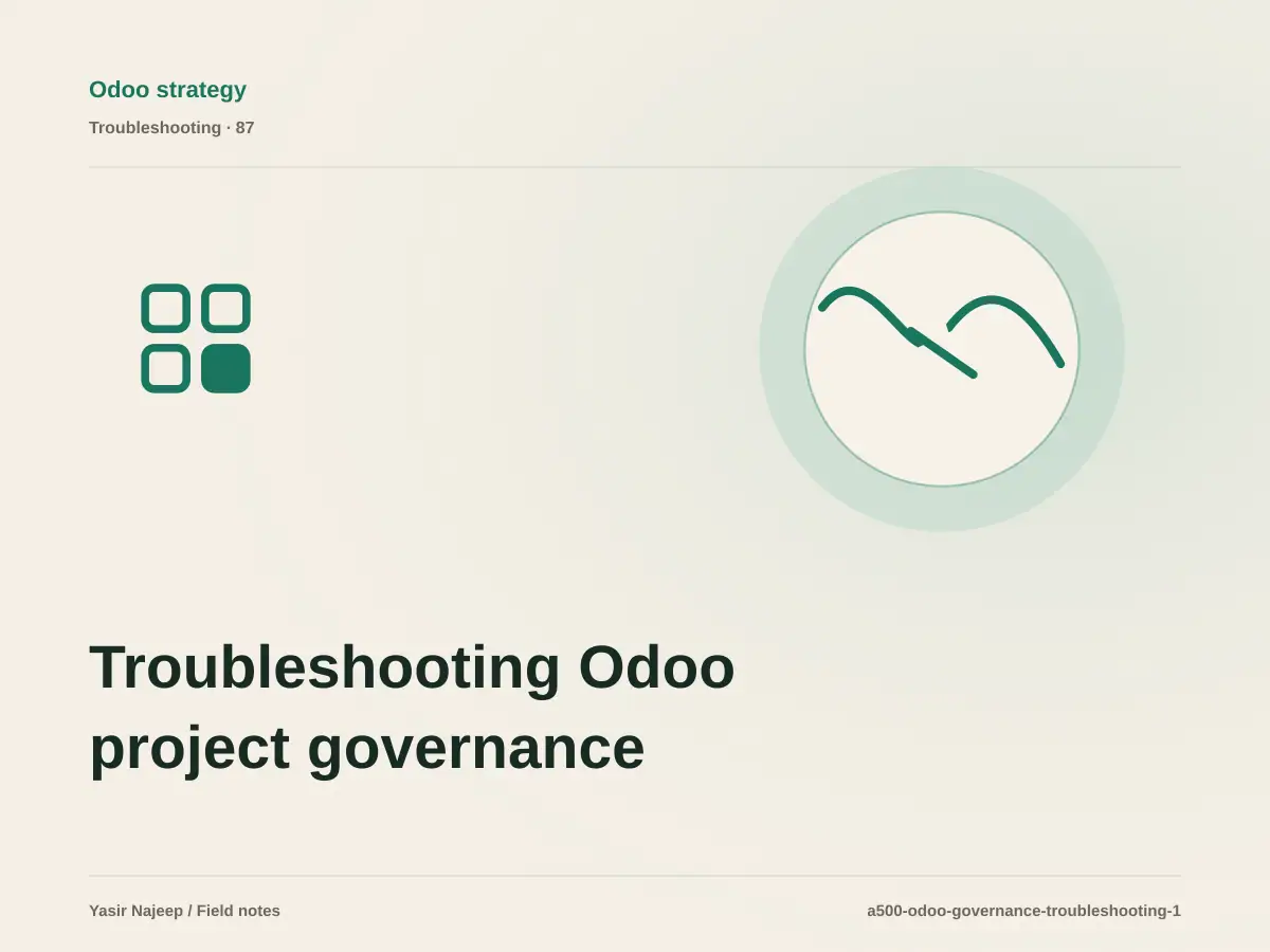 Troubleshooting Odoo project governance: reproduce the failure before changing code