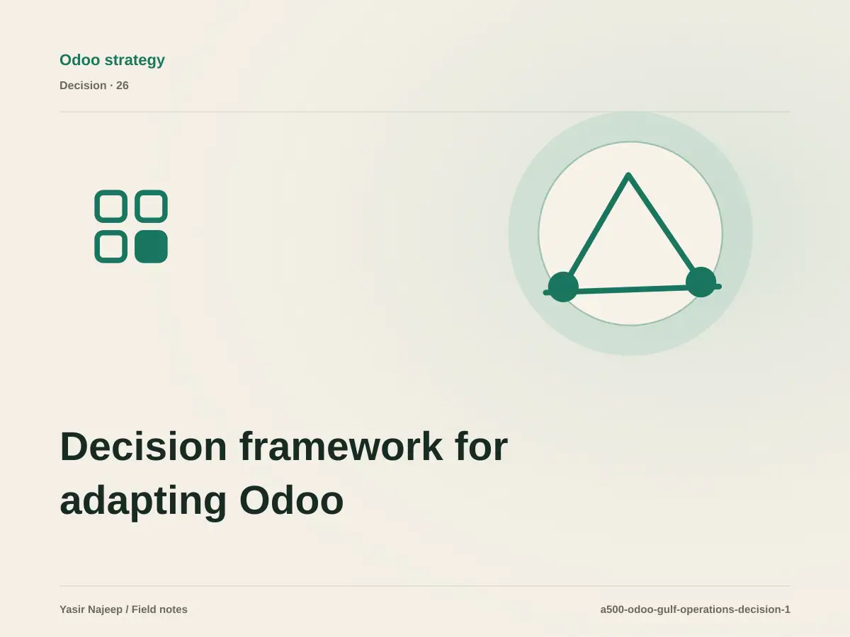 Decision framework for adapting Odoo to Gulf operations: fit, ownership, and risk