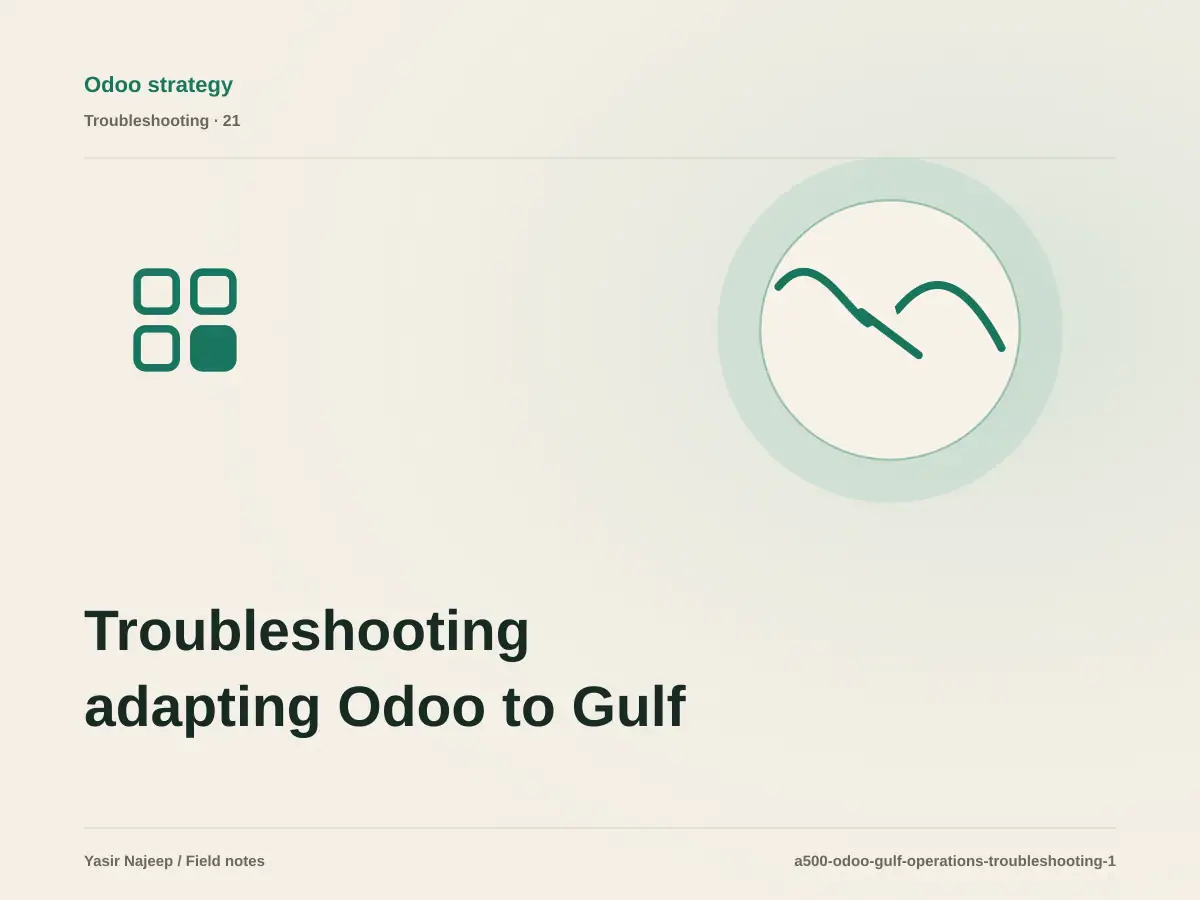 Troubleshooting adapting Odoo to Gulf operations: reproduce the failure before changing code