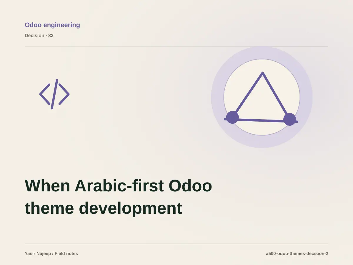 When Arabic-first Odoo theme development makes sense, and when to wait