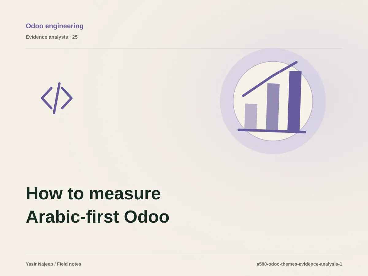 How to measure Arabic-first Odoo theme development with reviewable evidence
