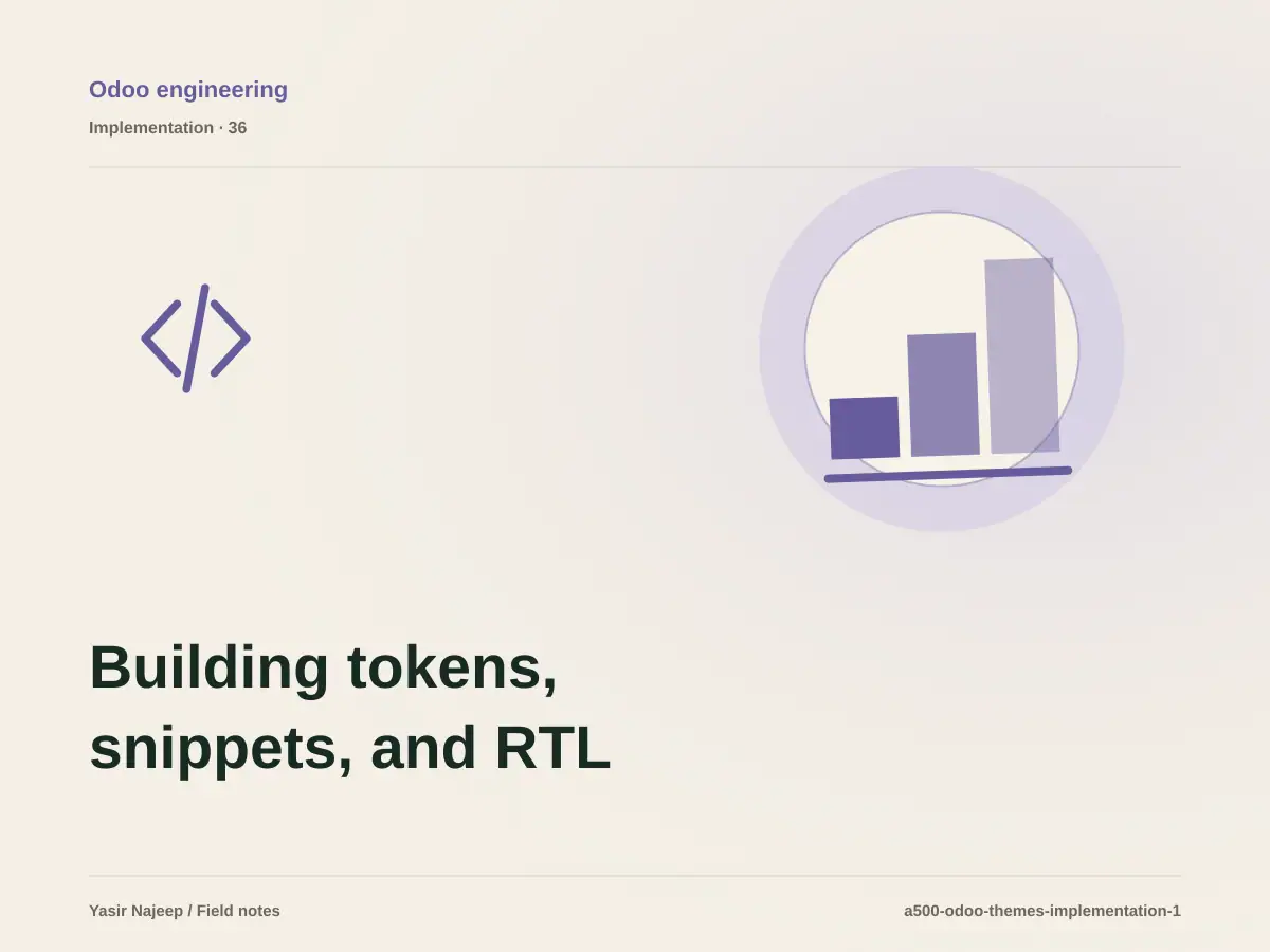 Building tokens, snippets, and RTL layouts for Arabic-first Odoo theme development: a testable workflow